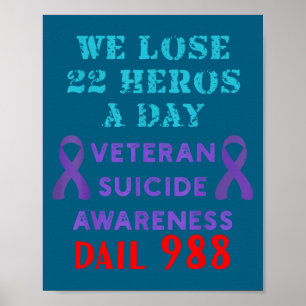 Wir verlieren 22 Helden pro Tag Veteranen-Suizidpr Poster
