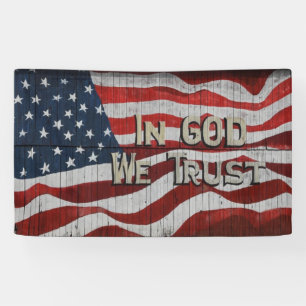 Wir vertrauen der amerikanischen Flagge der Rustic Banner