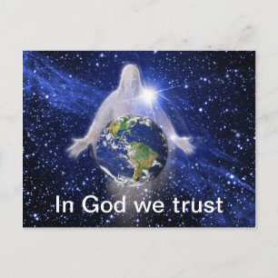 Wir vertrauen Gott unserer Welt Postkarte