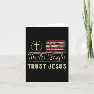 Wir vertrauen Jesus - die US-Flagge Christlich Pat Karte