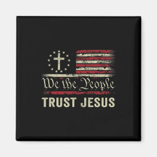 Wir vertrauen Jesus - die US-Flagge Christlich Pat Magnet