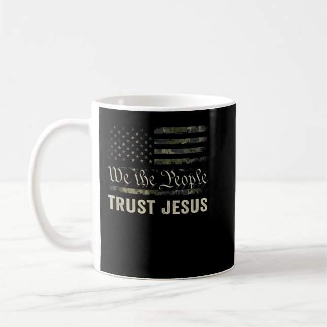 Wir vertrauen Jesus - Patriotic Christlich Ca Kaffeetasse (Links)