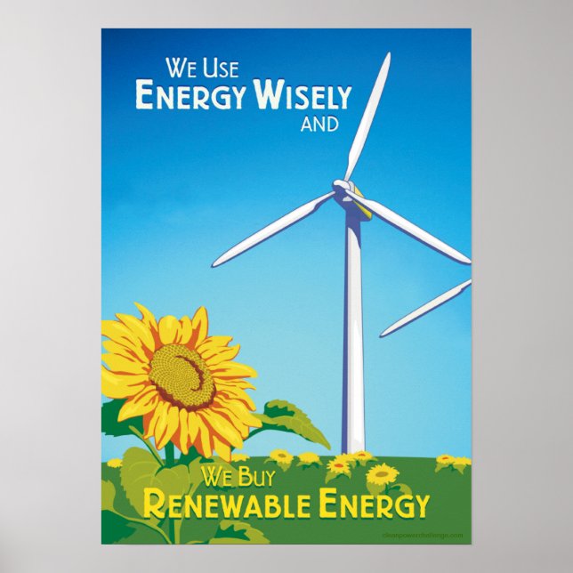 Wir verwenden Energie klug und wir kaufen erneuerb Poster (Vorne)