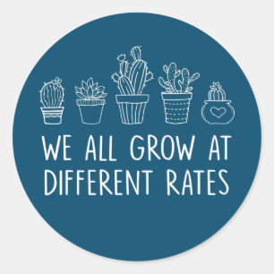 Wir wachsen alle mit unterschiedlichen Quoten Lehr Runder Aufkleber