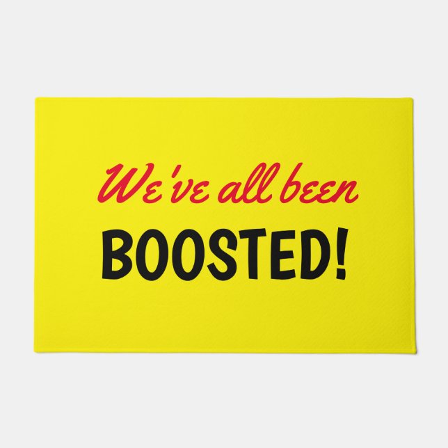 Wir waren alle gestärkt Impfstoff Text gelb Doorma Fußmatte (Vorderseite)