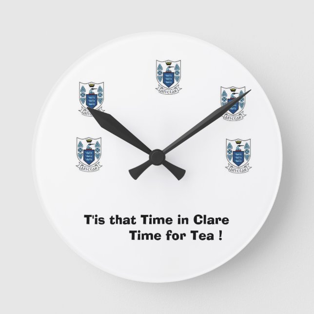 Wir waren auf Clare Time für einen Cuppa. Runde Wanduhr (Vorderseite)