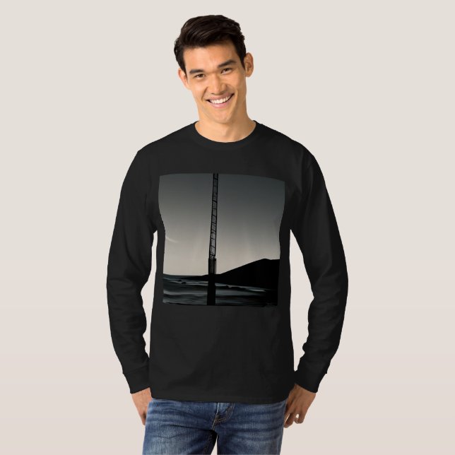 Wir waren hier Männer schwarzer, langärmeliger T - T-Shirt (Vorne ganz)