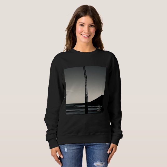 Wir waren hier Titel Frauen schwarzes Sweatshirt (Vorne ganz)
