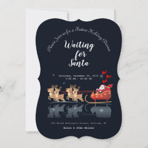 Wir Wartete für Santa Ho! Ho! Ho! Winterurlaub Einladung