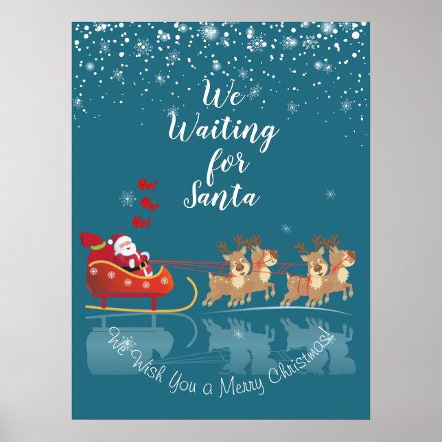 Wir Wartete für Santa Ho! Ho! Ho! Winterurlaub Poster (Vorne)