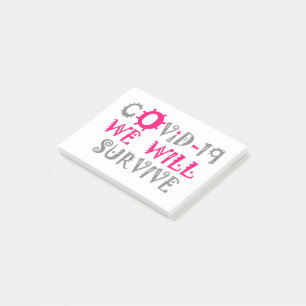 Wir werden COVID-19 überleben – Stärke & Resilienz Post-it Klebezettel