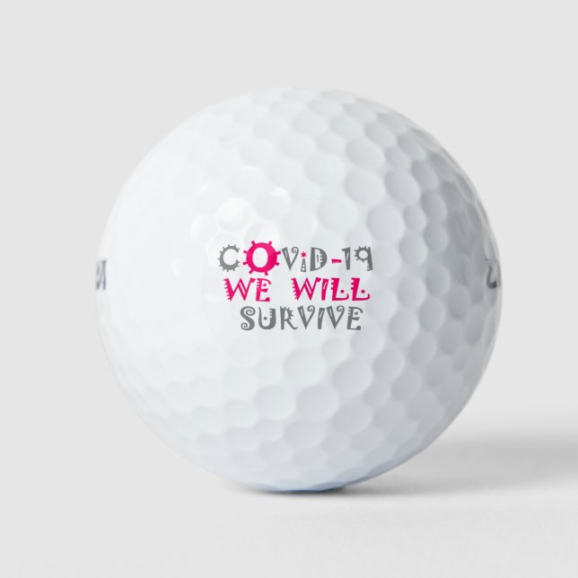 Wir werden COVID-19 überleben - Stärke und Widerst Golfball (Vorderseite)