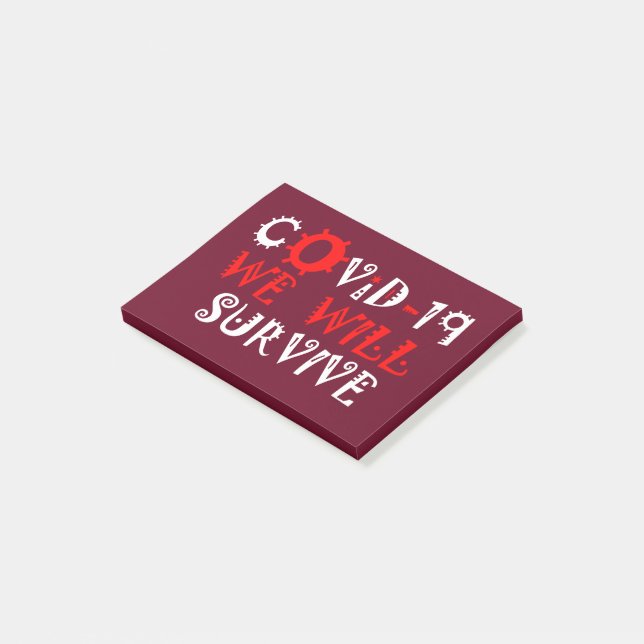 Wir werden COVID-19 überleben - Stärke und Widerst Post-it Klebezettel (angewinkelt)