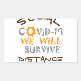 Wir werden COVID-19 überleben - Stärke und Widerst Runder Aufkleber