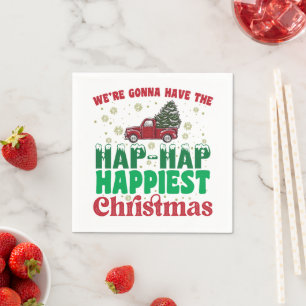 Wir werden das glückliche, glückliche Weihnachten Serviette