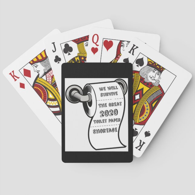 Wir werden das große Toilettenpapier 2020 überlebe Spielkarten (Rückseite)
