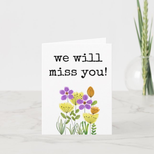 Wir werden dich vermissen, auf Wiedersehen, Viel G Karte (Vorderseite)