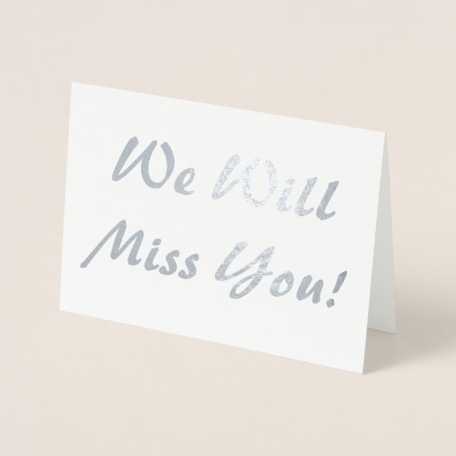 Wir werden dich vermissen! folienkarte (Vorderseite)