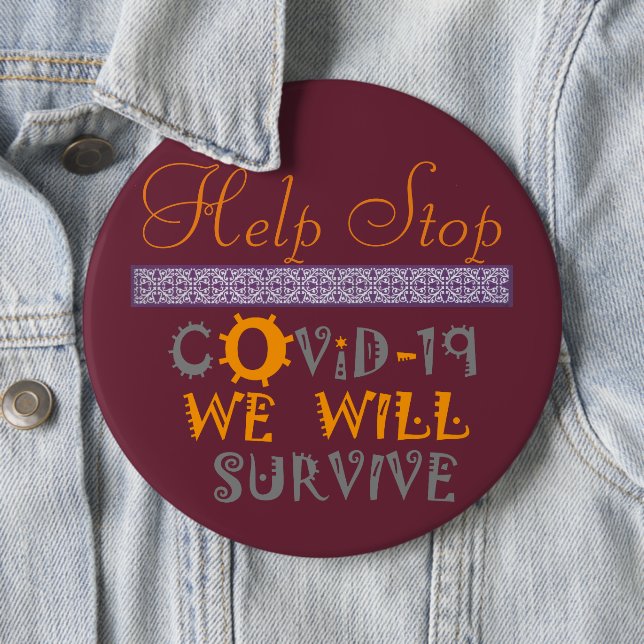 Wir werden die Pandemie überleben helfen COVID19 s Button (Beispiel)