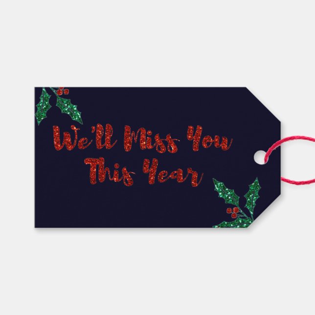 Wir werden dir soziale DistanzWeihnachten verpasse Geschenkanhänger (Vorderseite (Horizontal))