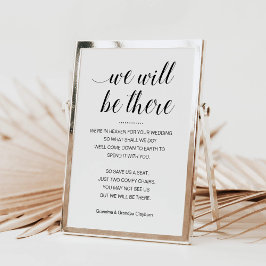 Wir werden dort Gedenksitze mit Namen für Hochzeit Poster