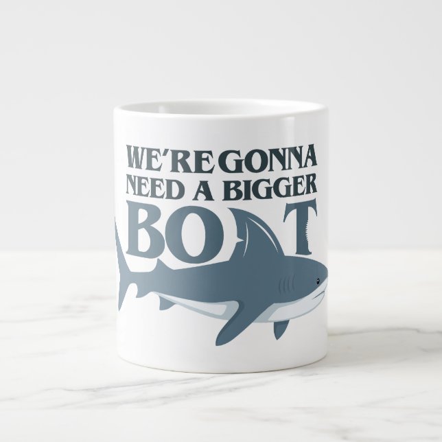 Wir werden ein größeres Boot brauchen Funny Shark Jumbo-Tasse (Vorderseite)