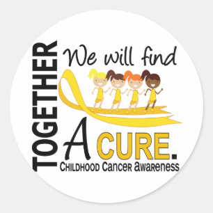 Wir werden eine Heilung von Kinderkrebs finden Runder Aufkleber