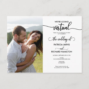 Wir werden eine virtuelle Online-Hochzeitseinladun Postkarte