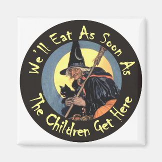 Wir werden essen, sobald die Kinder hier ankommen Magnet