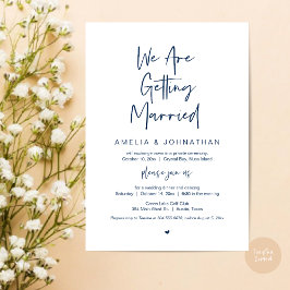 Wir werden heiraten, Elopement Dinner Dancing Einladung