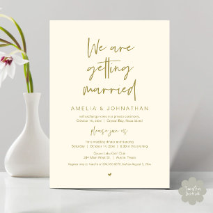 Wir werden heiraten, Elopement Dinner Dancing Einladung