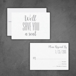 "Wir werden Ihnen einen Platz Gerettet" Minimalist RSVP Karte