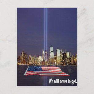 Wir werden niemals den Tribut 9-11 vergessen Postkarte