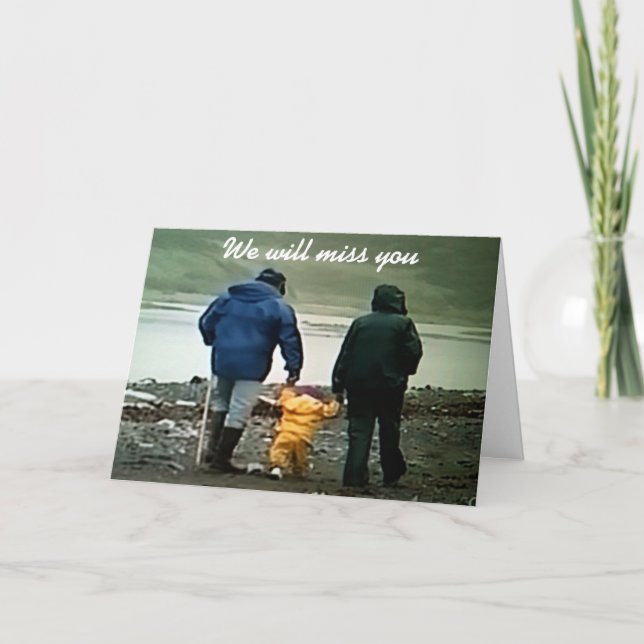 WIR WERDEN SIE FEHLEN UND WÜNSCHEN IHNEN DAS BESTE KARTE (Vorderseite)