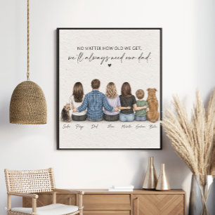 Wir werden unseren Vater immer brauchen Familienpo Poster
