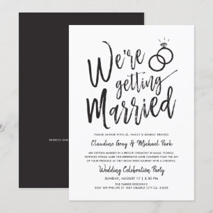 Wir werden verheiratet   Hochzeit nach Party Invit Einladung