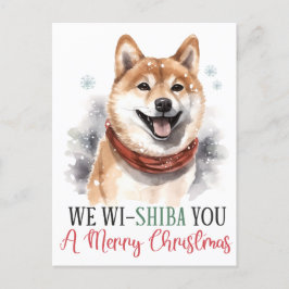 Wir Wi-shiba Sie ein fröhlicher Hund Weihnachten U