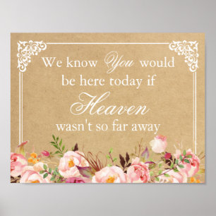 Wir wissen, dass du hier wärst   Florales Hochzeit Poster
