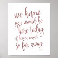 Wir wissen, Sie wären hier Rose Gold 8x10 Zeichen