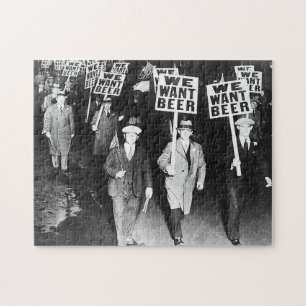 Wir Wollte Bierprotest Alte Fotografie. Vintages B Puzzle