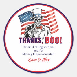 Wir Wollte Boo Patriotic Halloween Costume Party Runder Aufkleber