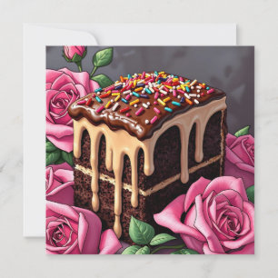Wir wünschen dir den süßesten Geburtstag Kuchen Karte