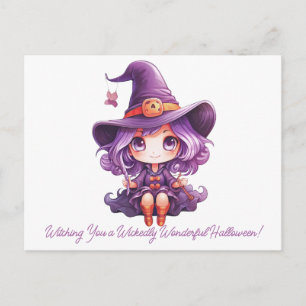 Wir wünschen dir ein teuflisch tolles Halloween Feiertagspostkarte