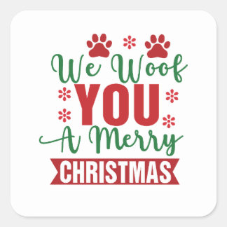 Wir wünschen dir frohe Weihnachten Quadratischer Aufkleber