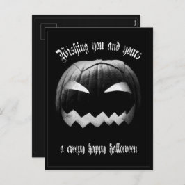 Wir wünschen Euch und eurem ein gruseliges glückli Feiertagspostkarte