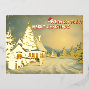 Wir wünschen frohe Weihnachten - O12 Folien Feiertagspostkarte