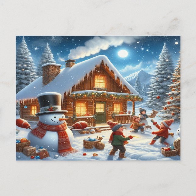 Wir wünschen frohe Weihnachten - O22 Einladungspostkarte (Vorderseite)