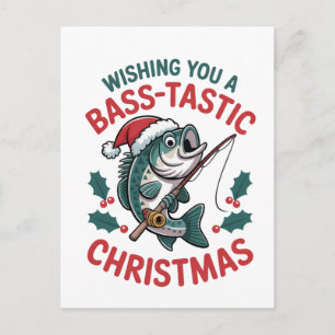 Wir wünschen Ihnen ein Bass-tastisches Weihnachtsa Einladungspostkarte