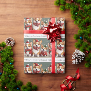 Wir wünschen Ihnen ein Corgi-licious Weihnachten Geschenkpapier