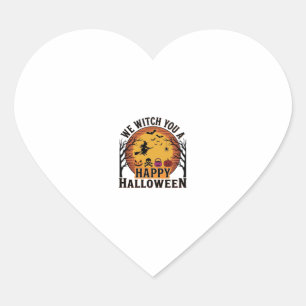 Wir wünschen Ihnen ein frohes Halloween Vintage Herz-Aufkleber